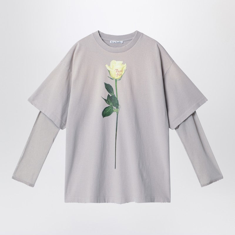 Light grey layered structure T-shirt