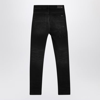 Vintage Black Skinny Jeans With Logo Embroidery