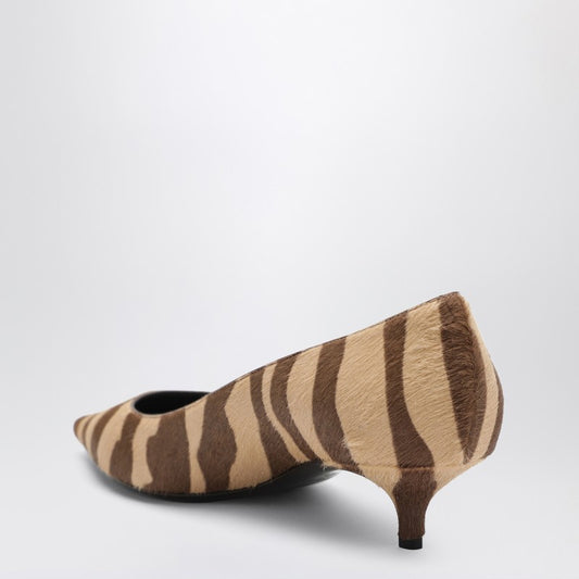 Amelia pumps in zebra-print pony hair