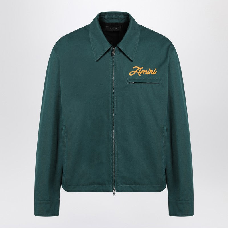 Green Zipped Jacket With Logo