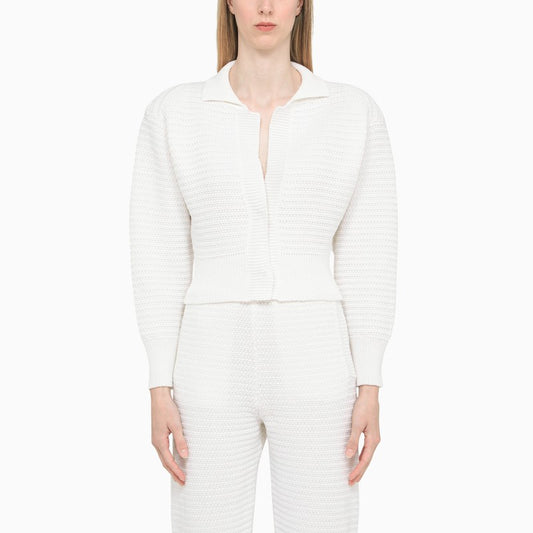 White knitted cardigan