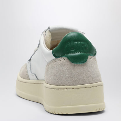 Medalist Sneakers In White/green Leather And Suede