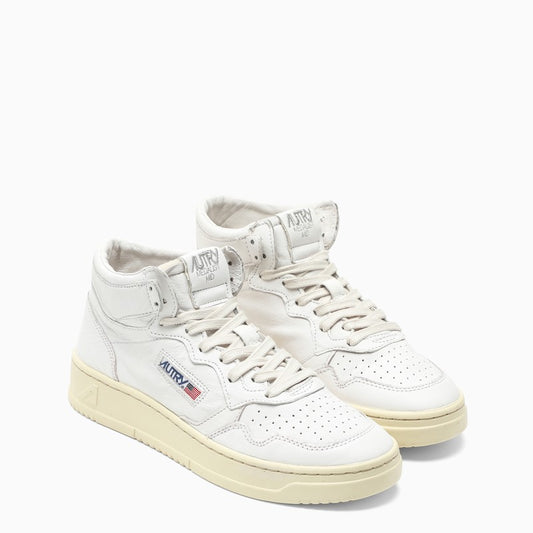 White Leather High-top Sneakers