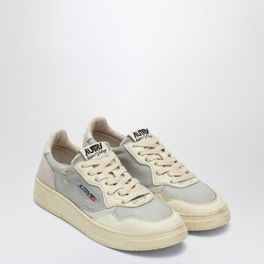 Sneaker Medalist Low Super Vintage In Gray/white Leather And Mesh