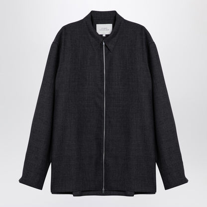Dark Grey Wool Zip Shirt