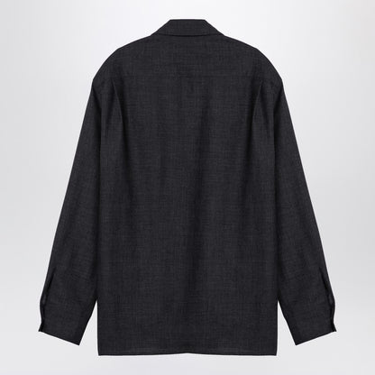 Dark Grey Wool Zip Shirt