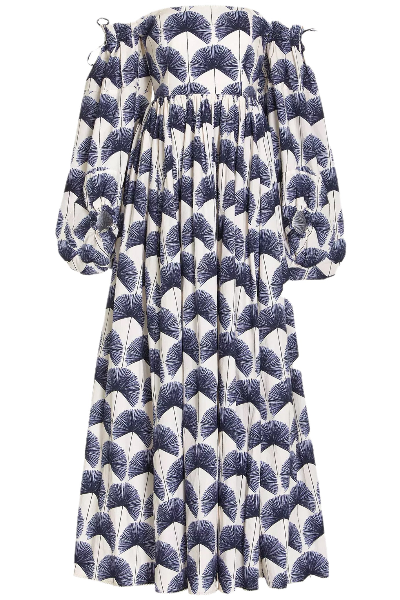 ALHELI PRINTED COTTON OFF-THE-SHOULDER MAXI DRESS