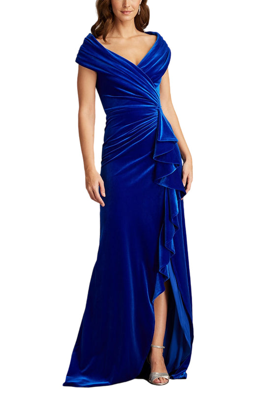 ALVAREZ VELVET WATERFALL DRAPE GOWN