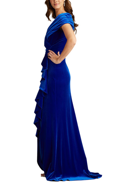 ALVAREZ VELVET WATERFALL DRAPE GOWN