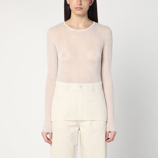 Semi-transparent Sweater In Natural Colour
