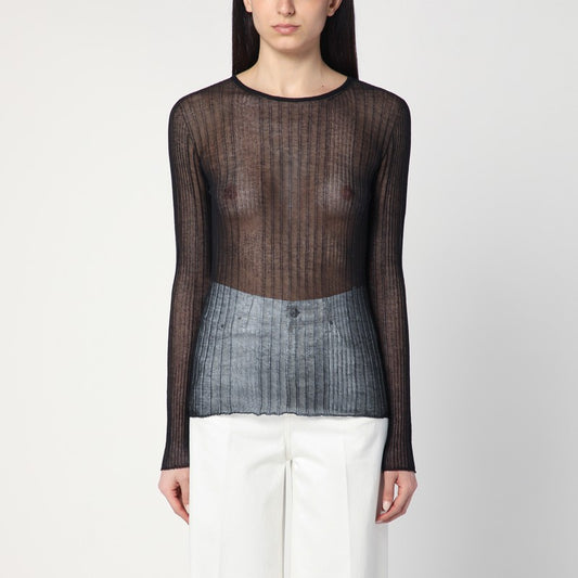 Semi-transparent Black Sweater