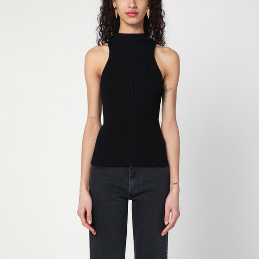 Black Ribbed Tank Top