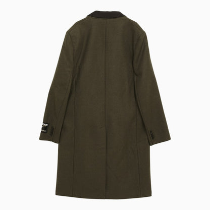Single-breasted Wool-blend Military Coat