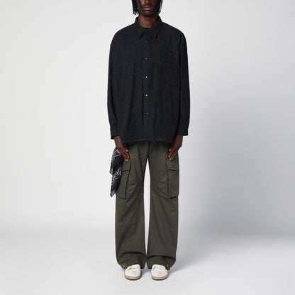 Charcoal Grey Wool And Cashmere Overshirt