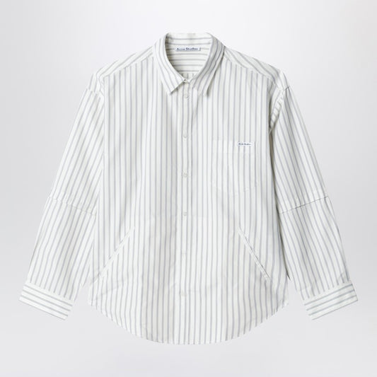 Double sleeve button-up shirt off white