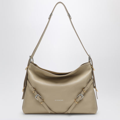Medium Voyou Bag In Beige Leather