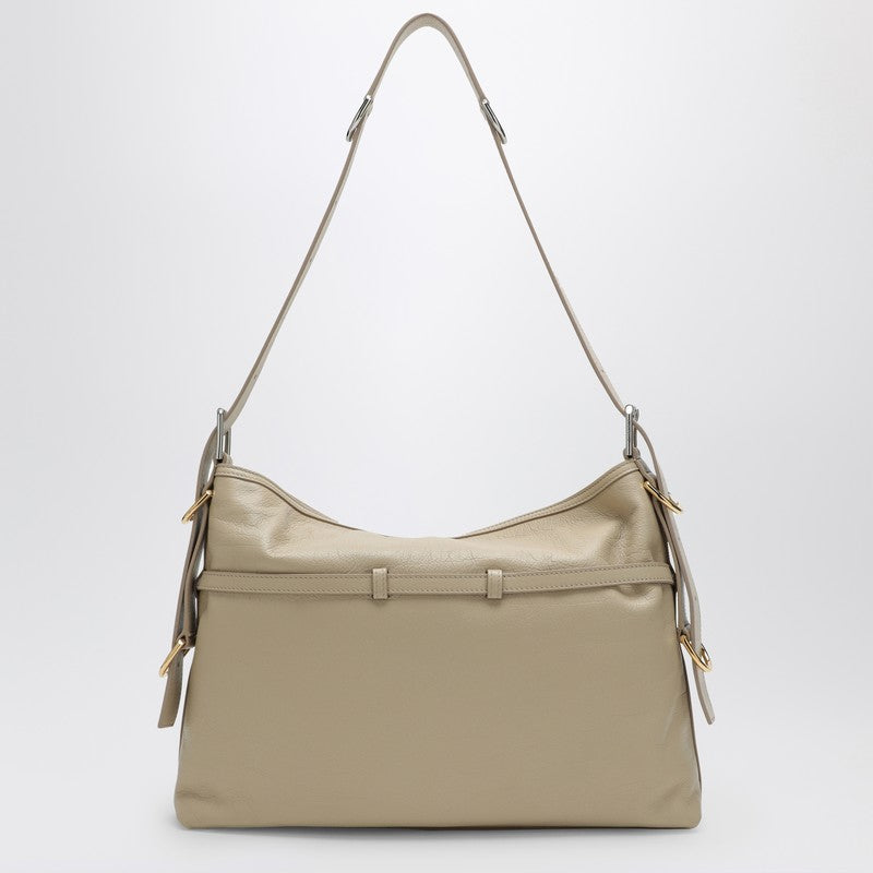 Medium Voyou Bag In Beige Leather