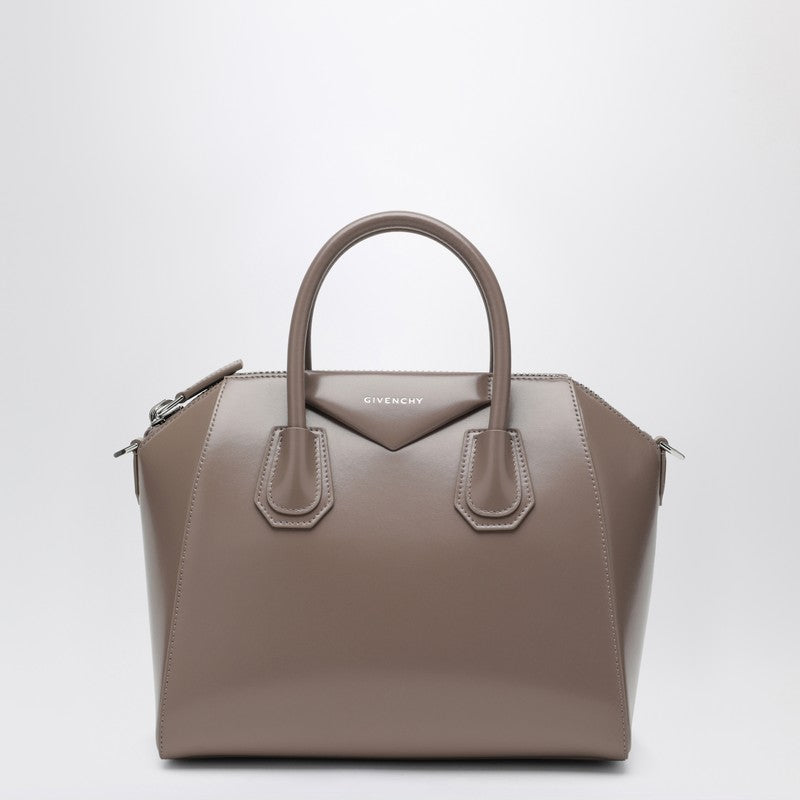 Small Antigona bag in taupe leather