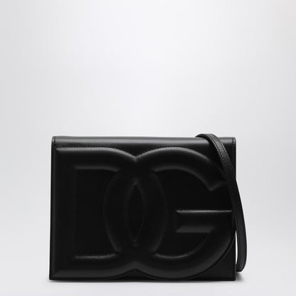 Black DG Logo Leather Shoulder Bag
