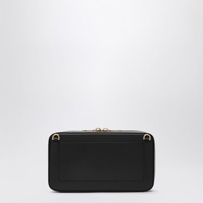 Black Leather Shoulder Bag With Logo