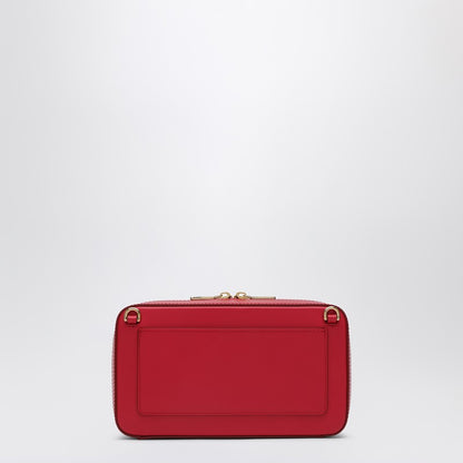 Red Leather Shoulder Bag With Logo