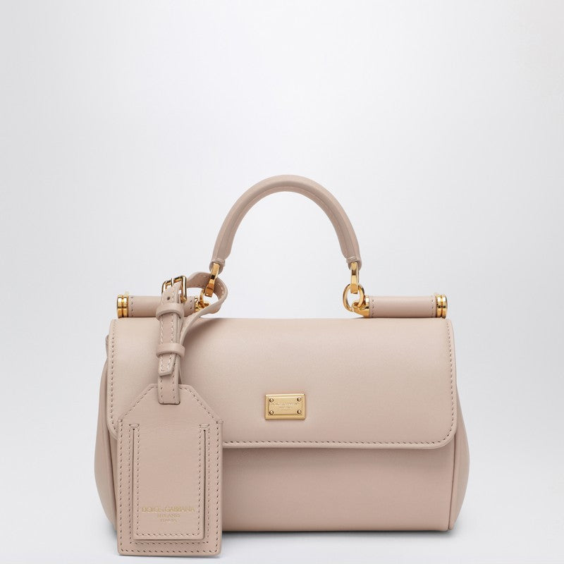 Small My Sicily handbag in light pink leather