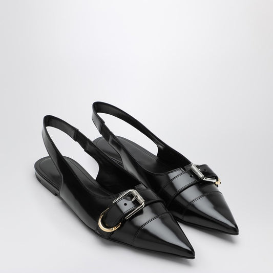 Voyou Black Leather Slingback