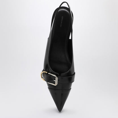 Voyou Black Leather Slingback