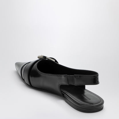 Voyou Black Leather Slingback