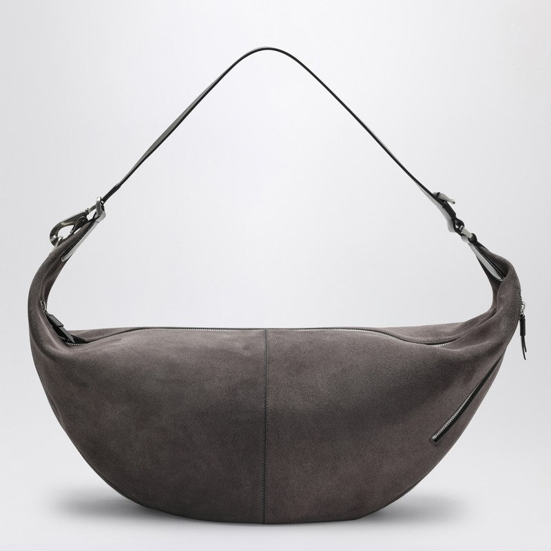 Greige Quiver Clip suede bag