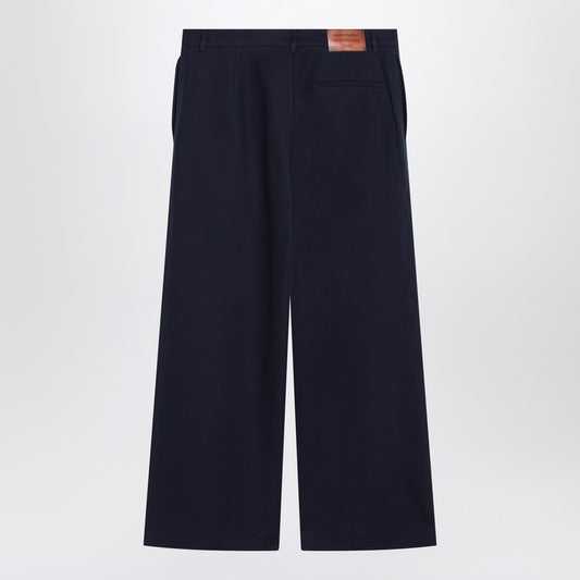 Navy blue satin trousers