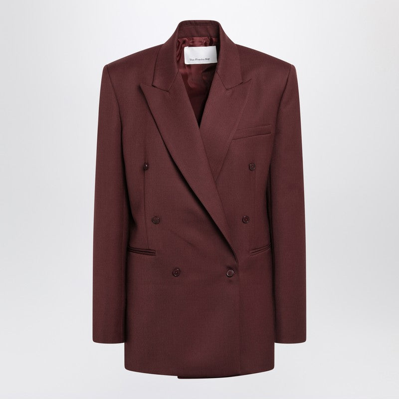 Monterey burgundy structured wool-blend jacket