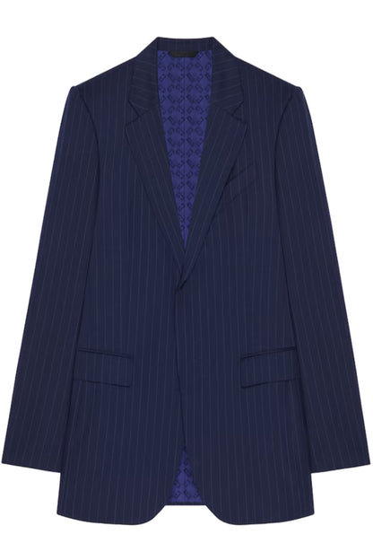 Slim Fit Striped Jacket In Wool