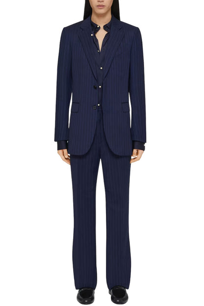 Slim Fit Striped Jacket In Wool