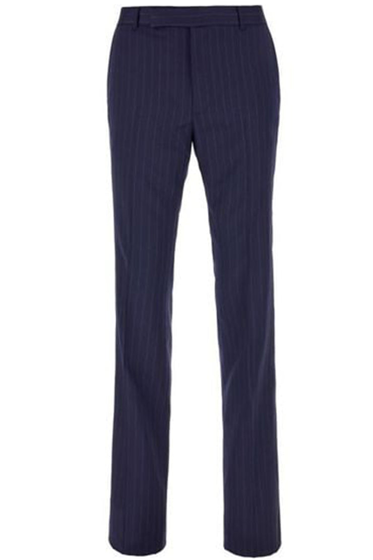 Slim Fit Striped Tailored Pants In Wool