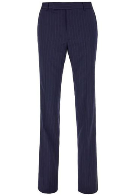 Slim Fit Striped Tailored Pants In Wool