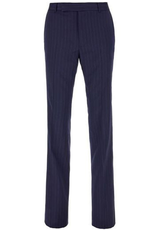 Slim Fit Striped Tailored Pants In Wool