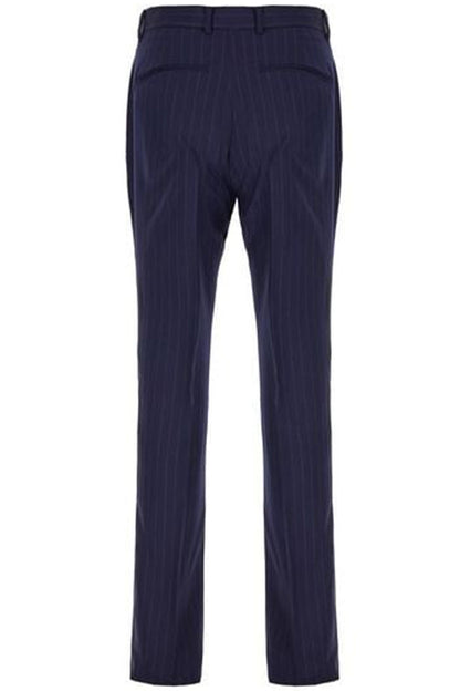 Slim Fit Striped Tailored Pants In Wool
