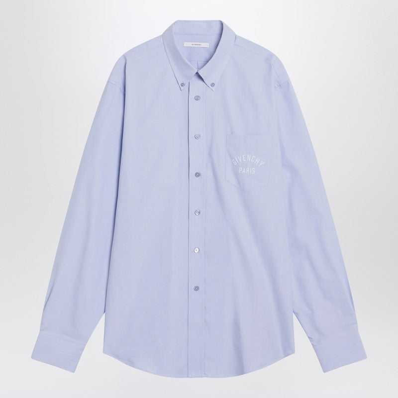 Light blue button-down shirt in cotton
