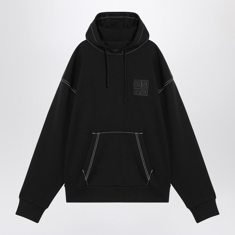 4G Black Cotton Hoodie