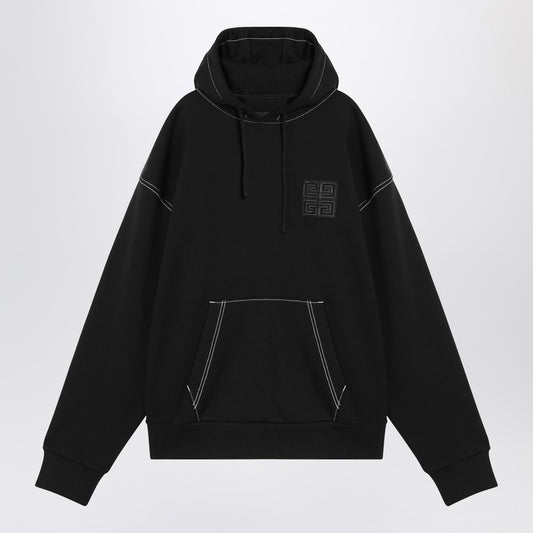 4G Black Cotton Hoodie