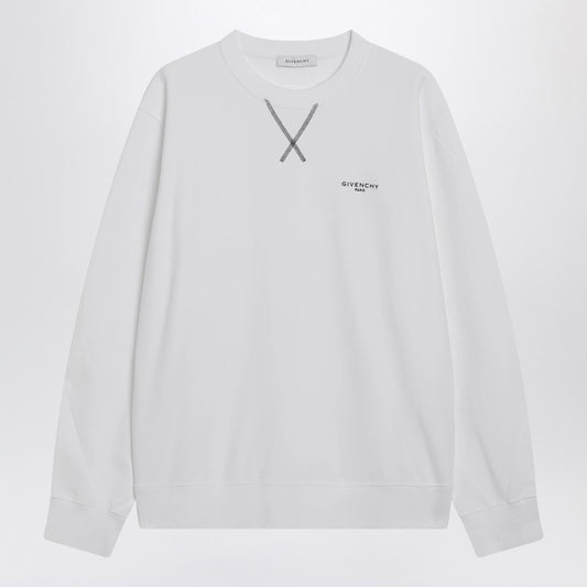 White Couture Seam sweatshirt with embroidered logo
