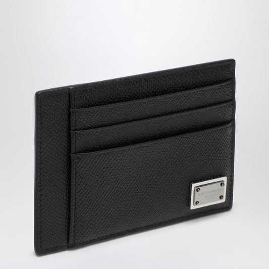 Black Card Holder With Logo Plaque