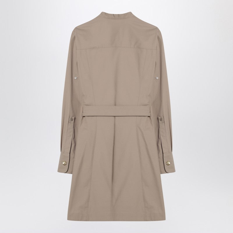 Taupe Safari Dress In Poplin