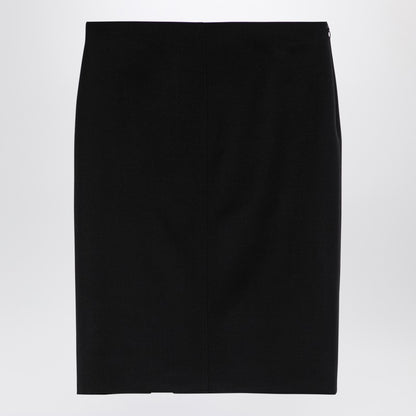 Black Wool Skirt With Metal Button 4G