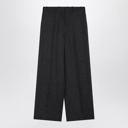 Dark Grey Wool Wide Trousers