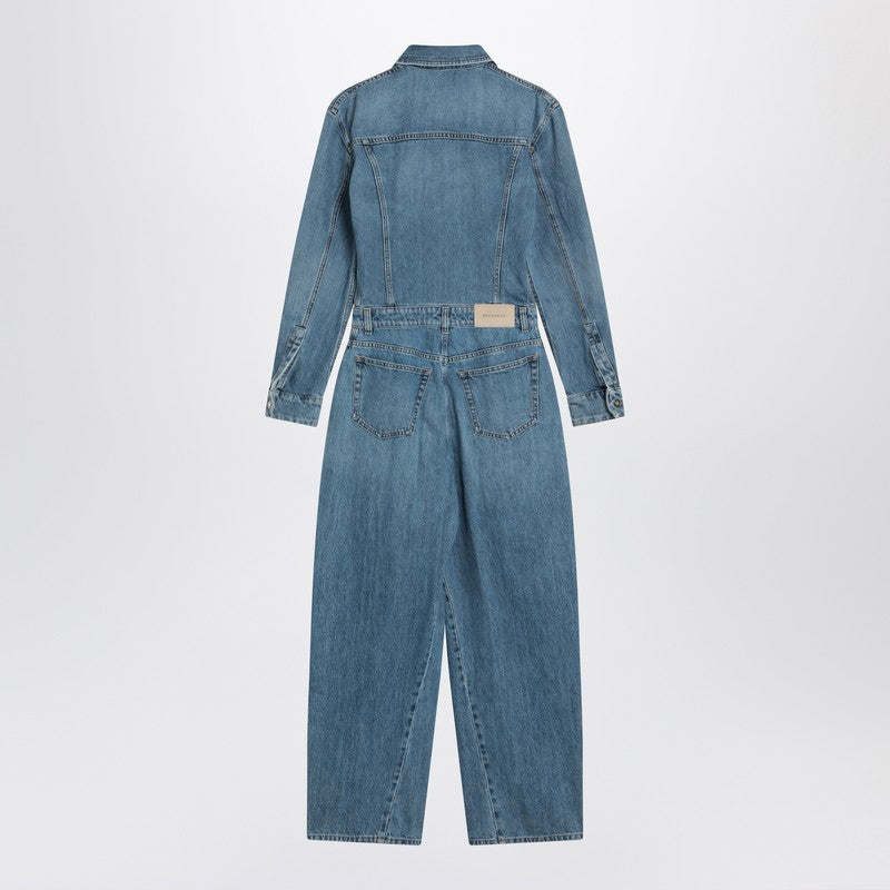 Light blue denim jumpsuit