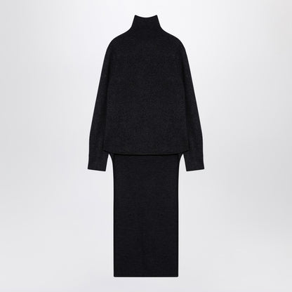 Dark Grey Turtleneck With Drawstring