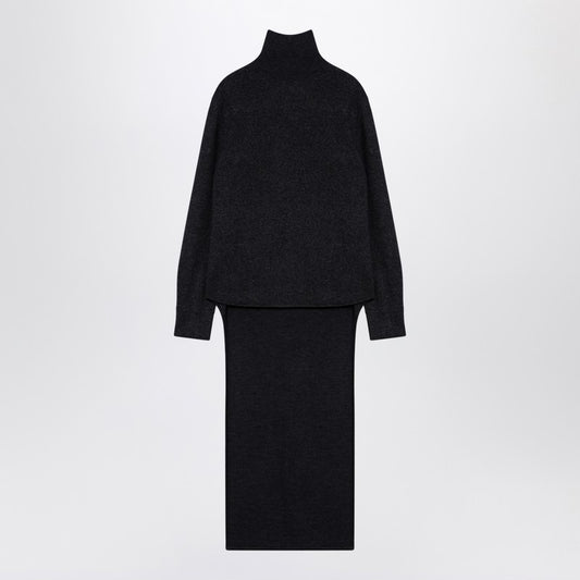 Dark Grey Turtleneck With Drawstring