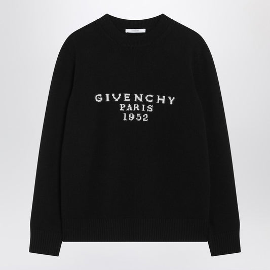 Black wool and cashmere sweater